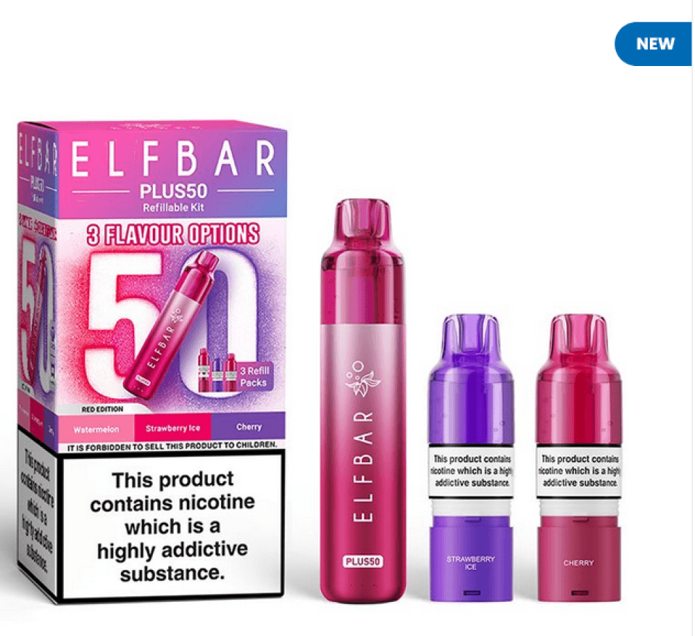 Elf Bar Plus50 Refillable Pod Vape Kit Red Edition