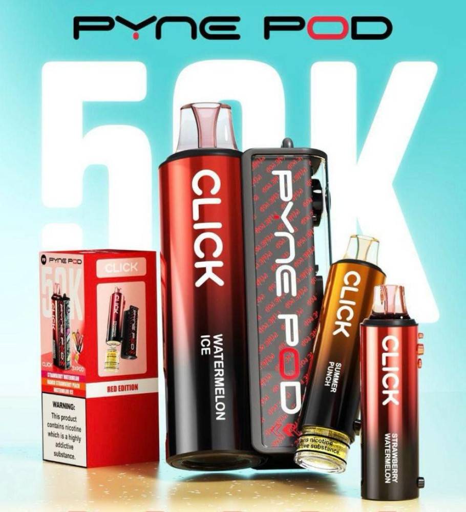 Pyne Pod Click 50k Prefilled Refill Pod Vape Kit, 50000 Puffs Yellow Edition